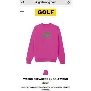 GOLF WANG WACKO PINK SWEATSHIRT, L, NWT!!